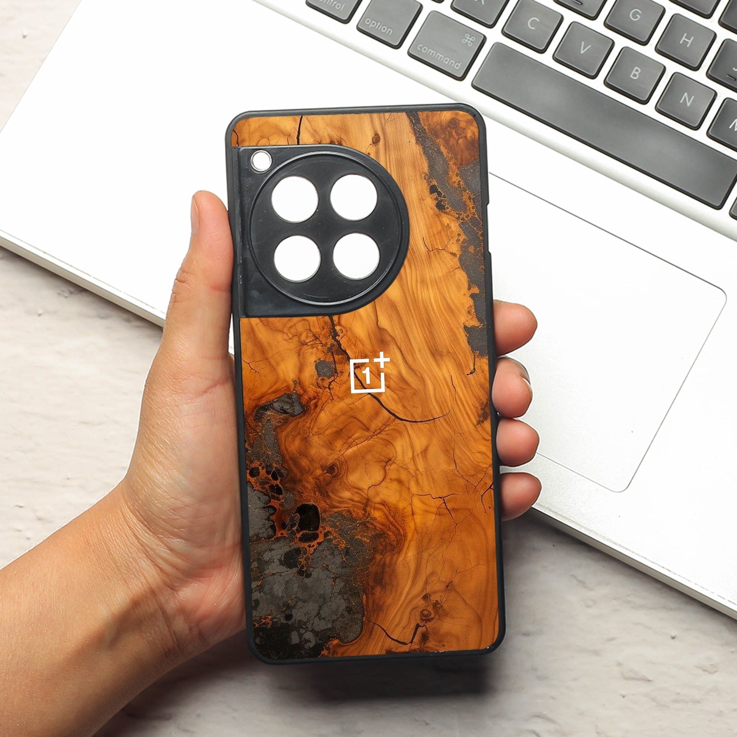 Lava Oak metal back case for Oneplus 11R