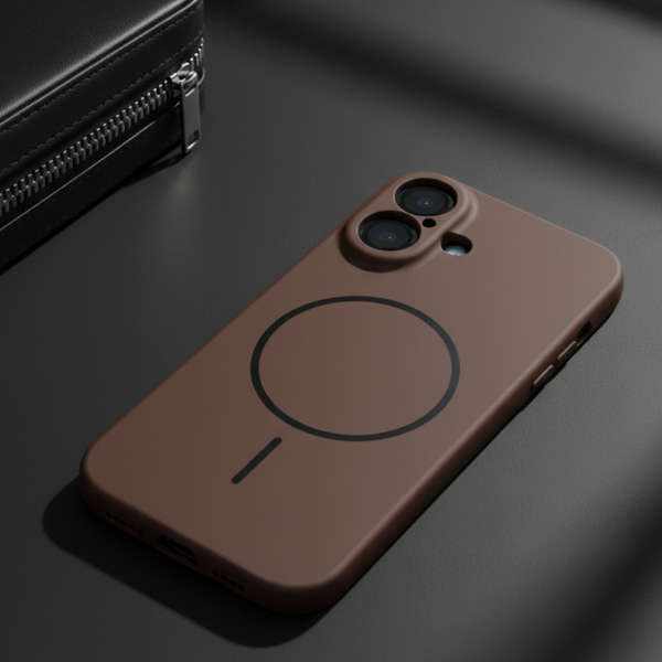 CAVEN Dark Brown Silicone case for Apple iphone 16