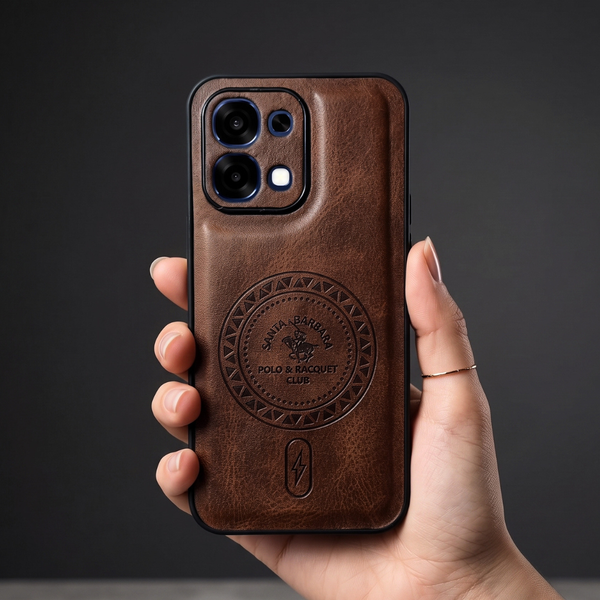 Santa Crest Dark Brown Leather Case for Oppo F31