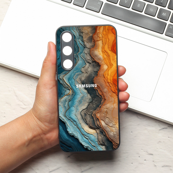 Layered Marble metal back case for Samsung S24 FE