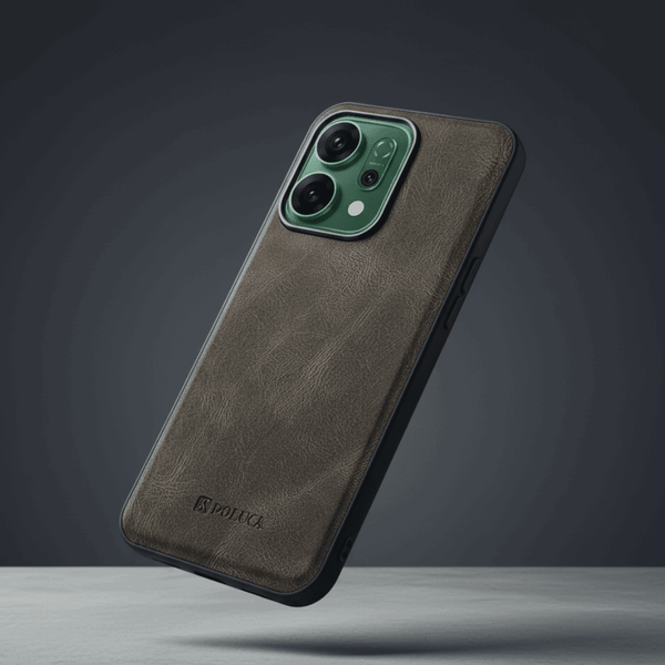 Light Brown Standard Leather Case for Oppo Reno 14