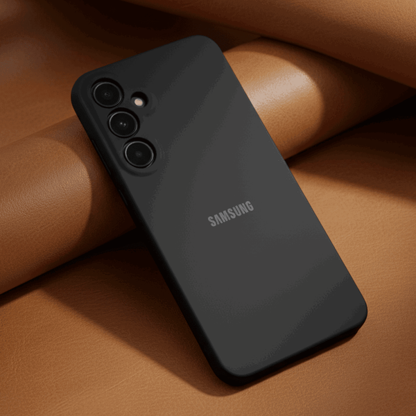 Black Original Camera Safe Silicone case for Samsung A55