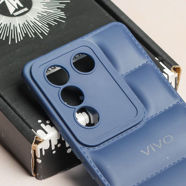 Dark Blue Puffon silicone case for Vivo V27 Pro 5G