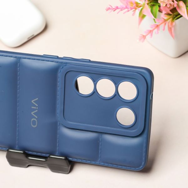 Dark Blue Puffon silicone case for Vivo V27 Pro 5G