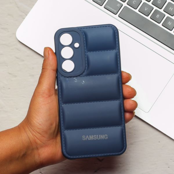 Dark Blue Puffon silicone case for Samsung S23 FE