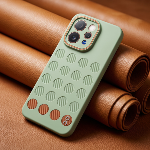 Stack Green (Brown circle) Silicone Case for Vivo V70