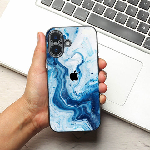 Neptune Swirl metal back case for Apple Iphone 16 Plus