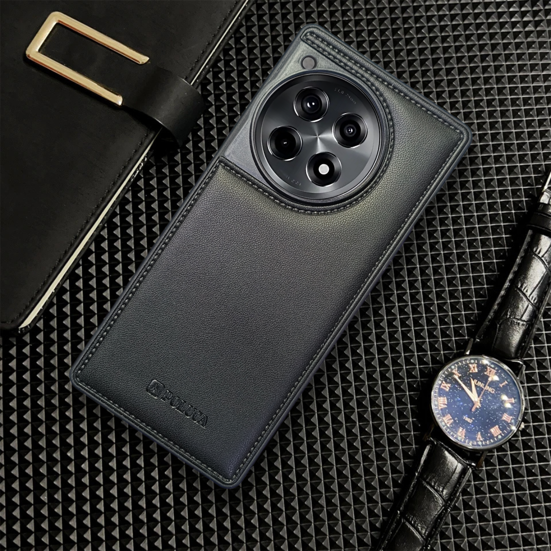 Prime Leather Black Leather Case for Oneplus 12R