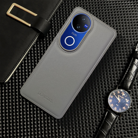 Prime Leather Grey Leather Case for Vivo V50