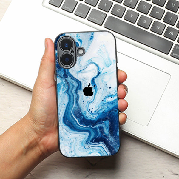 Neptune Swirl metal back case for Apple Iphone 16
