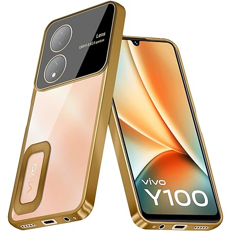 Luxury Plating Gold Camera Protection Transparent Case for Vivo Y100