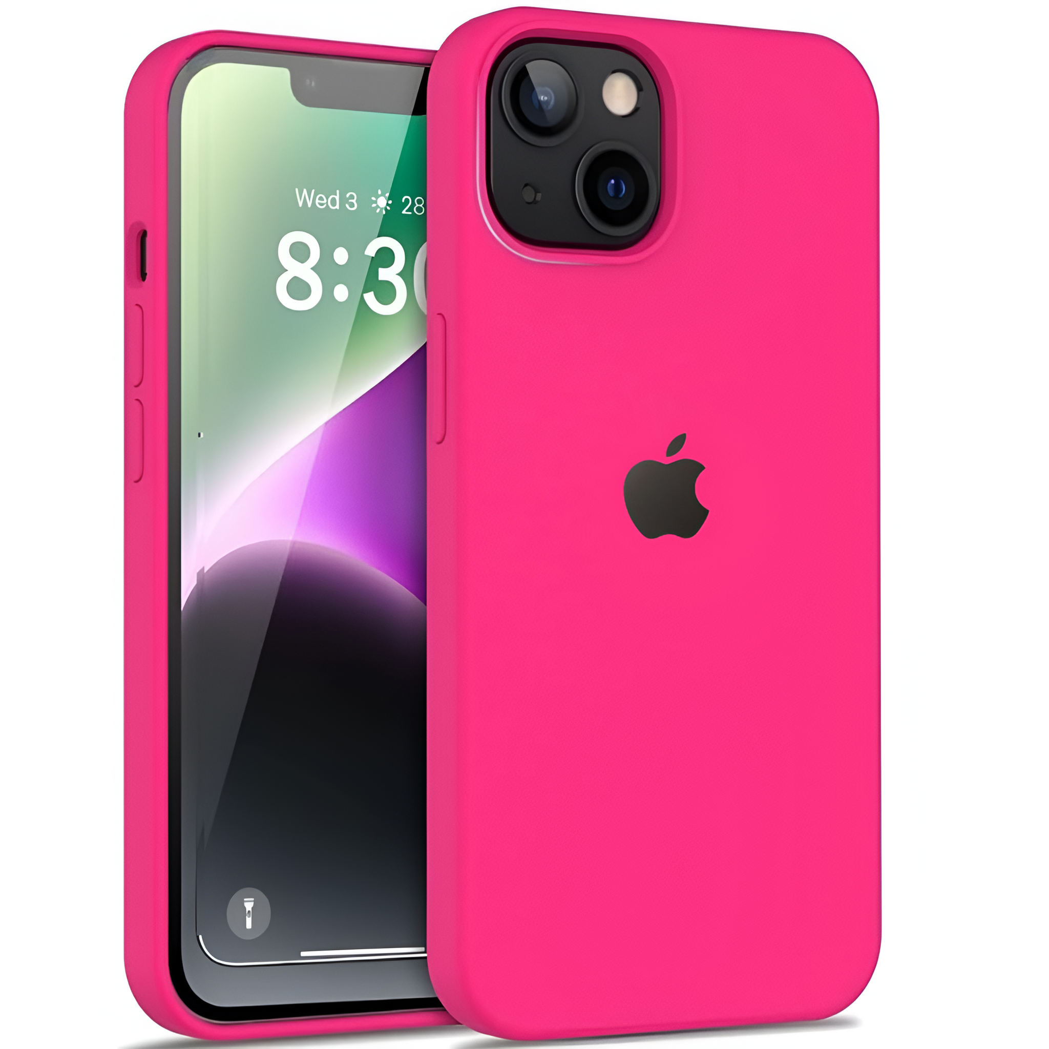 Hot Pink Original Silicone case for Apple iphone 14 Plus