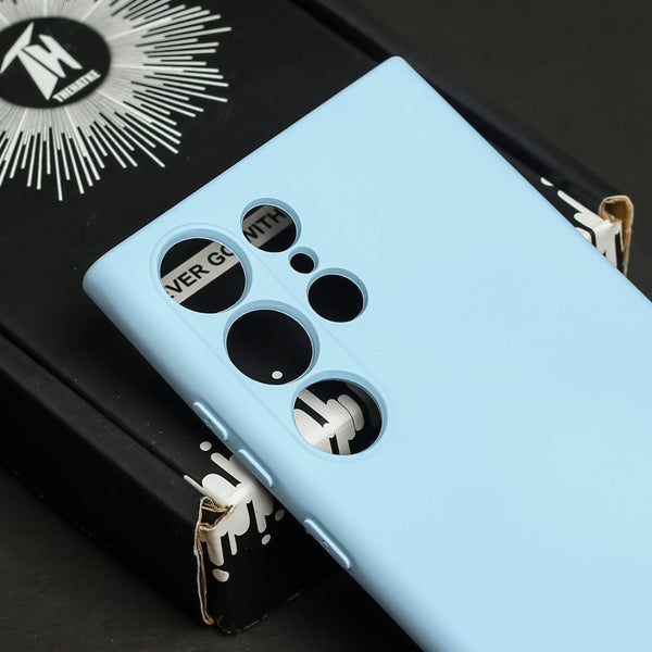 Sky Blue Camera Original Silicone case for Samsung S22 Ultra