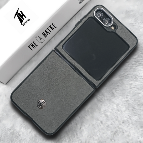 Grey Classy Leather Case for Samsung Galaxy Z FLIP 6