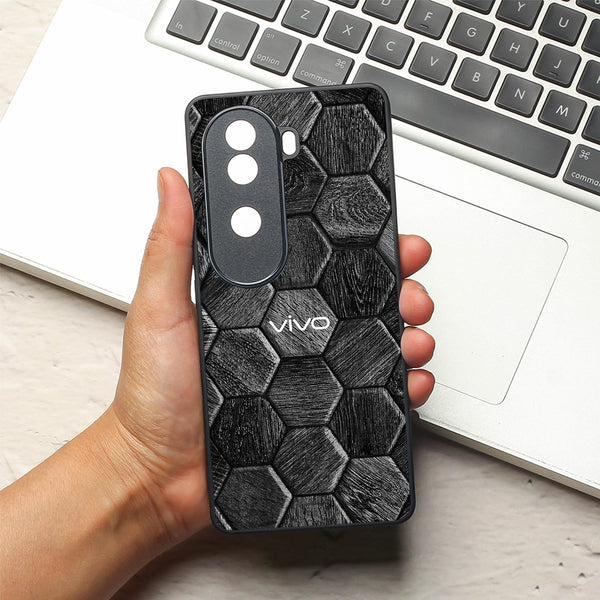 HexaGrid Black metal back case for Vivo V40e