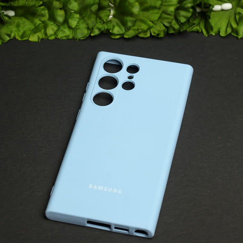 Sky Blue Camera Original Silicone case for Samsung S22 Ultra