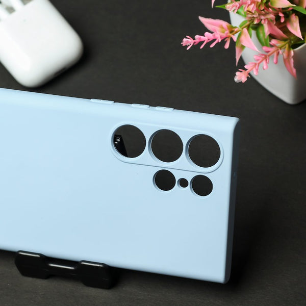 Sky Blue Camera Original Silicone case for Samsung S22 Ultra