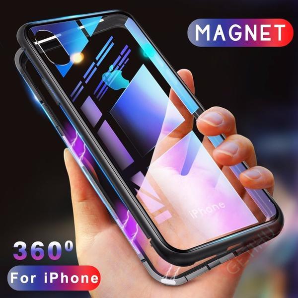 Transparent Magnetic Back Case for Apple iphone 7 Plus