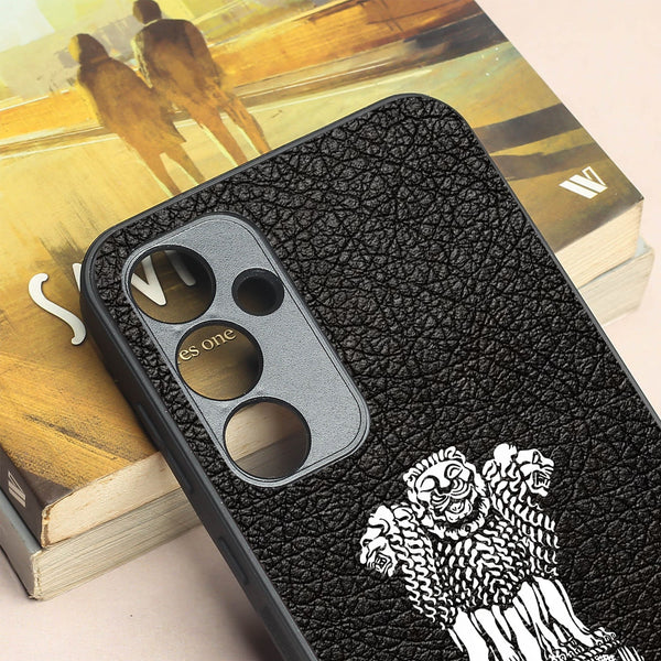 Black Satyamev Jayate metal back case for Samsung A35