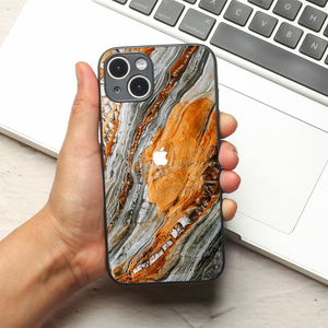 Sienna Marble metal back case for Apple Iphone 15