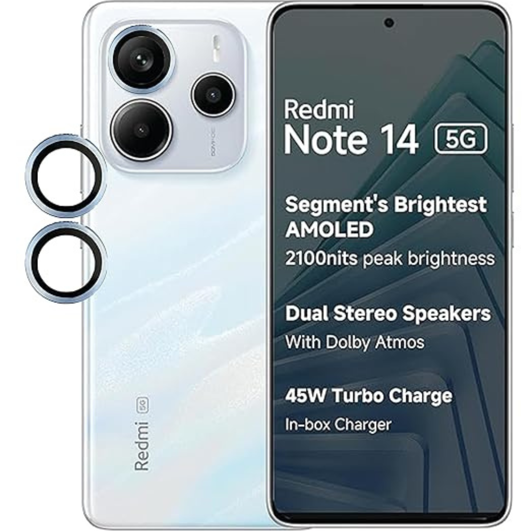 Silver Metallic camera ring lens guard for Redmi Note 14
