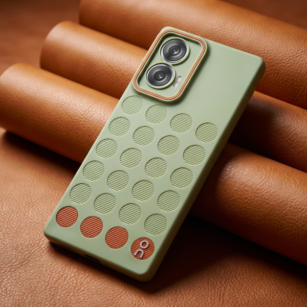 Stack Green (Brown circle) Silicone Case for Motorola Edge 50 Fusion