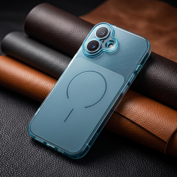 Light Blue Amber Silicone Case for Apple iphone 17