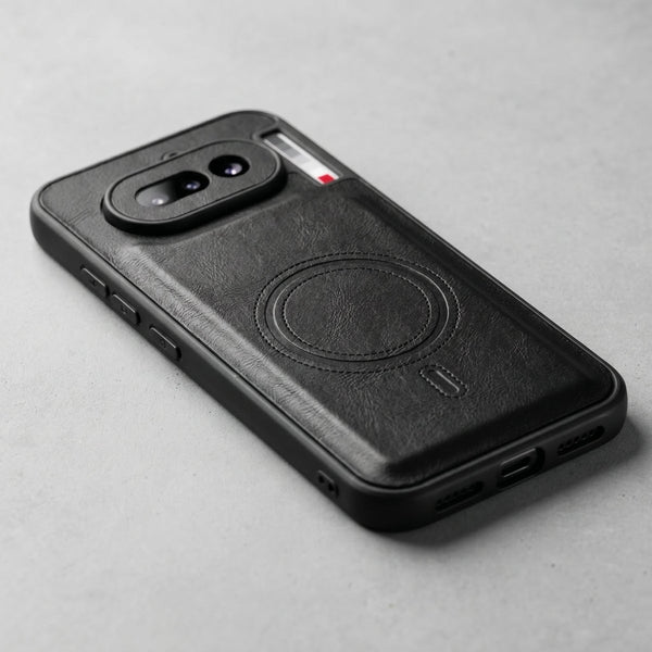Crest Black Leather Case for Nothing Phone 4a