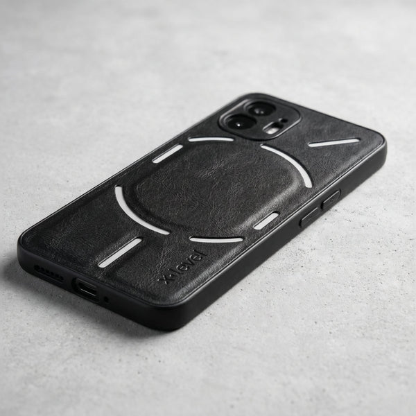 X-LEVEL Black  Leather Case for Nothing Phone 2