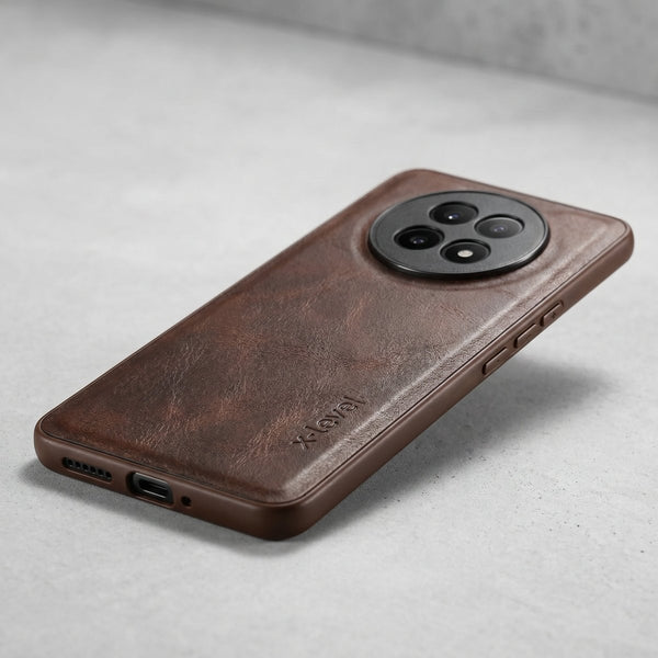 X-LEVEL Dark Brown Leather Case for Realme 12x