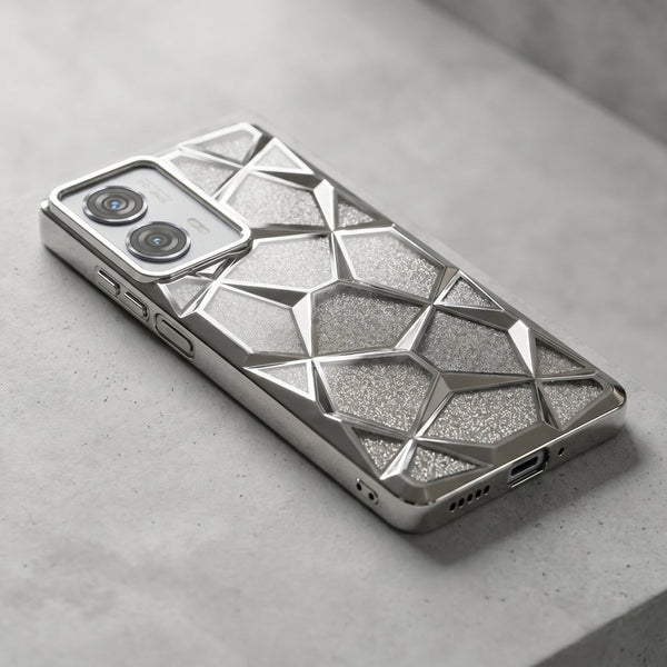 Dazzle silver Silicone case for Motorola Edge 50 Fusion