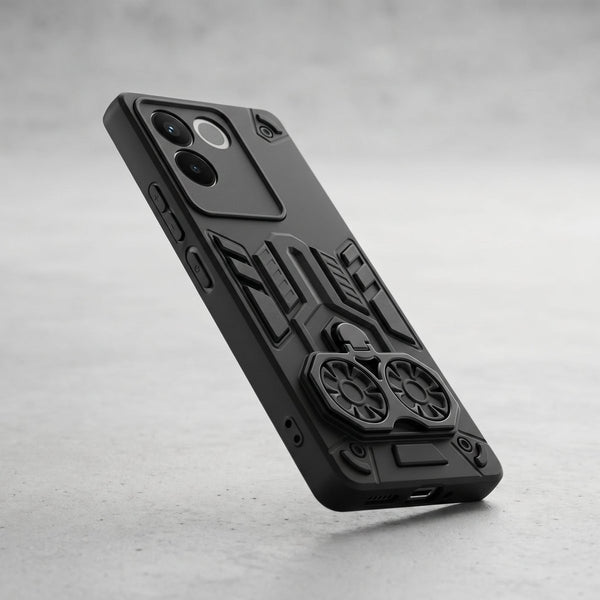 Black Cycle Armor Silicone Case for Vivo T2 Pro