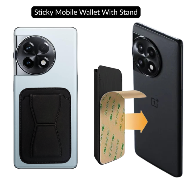 Sticky Mobile Wallet With Stand (Compatible For Only Android)