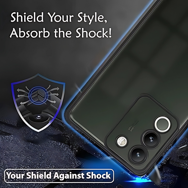 Black 6D Chrome Logo Cut Transparent Case for Vivo Y200