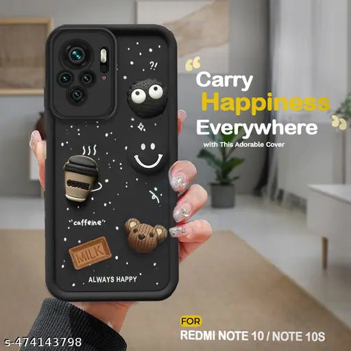 Black COFFEE (ALWAYS HAPPY) Silicone case for Redmi Note 10 4g