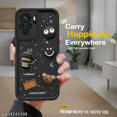 Black COFFEE (ALWAYS HAPPY) Silicone case for Redmi Note 10 4g