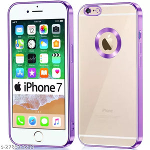 Purple 6D Chrome Logo Cut Transparent Case for Apple iphone 7