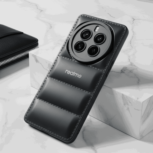Black Puffon Silicon Case for Realme 12 Pro