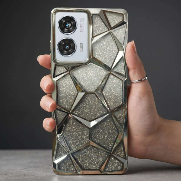 Dazzle silver Silicone case for Motorola Edge 50 Fusion