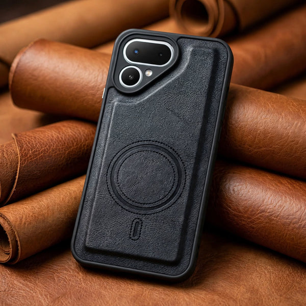 Crest Black Leather Case for Tecno Pova Curve 2