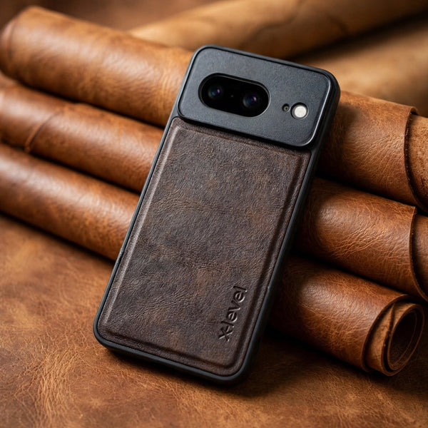 X-LEVEL Dark Brown Leather Case for Google pixel 8