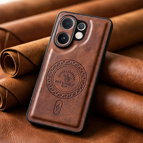 Santa Crest Brown Leather Case for Vivo V60