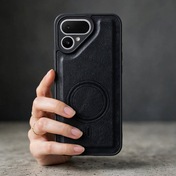 Crest Black Leather Case for Tecno Pova Curve 2