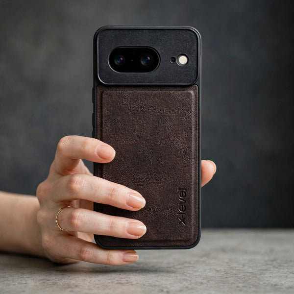 X-LEVEL Dark Brown Leather Case for Google pixel 8