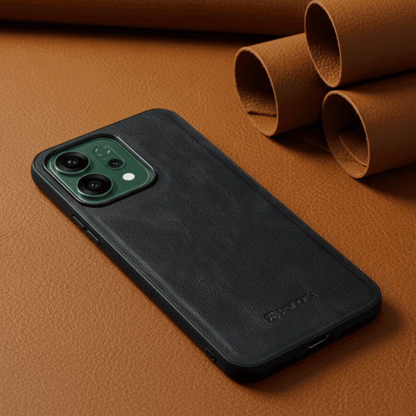 Black Standard Leather Case for Oppo Reno 14