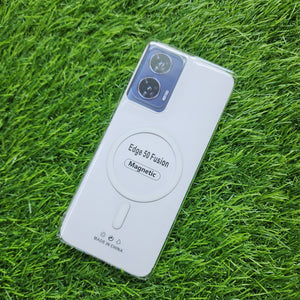 White Shine Magsafe Transparent Case for Motorola Edge 50 Fusion
