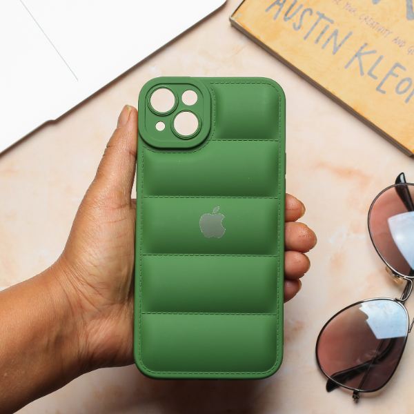 Dark Green Puffon silicone case for Apple iPhone 14 Plus