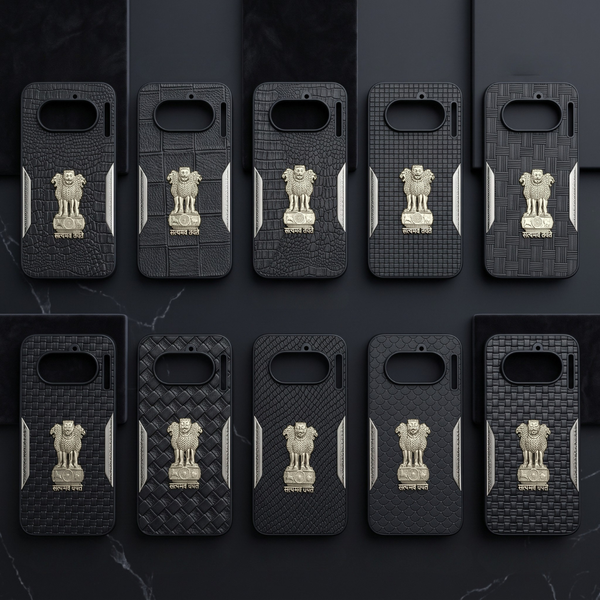 Black Satyameva Jayate embossed Leather Case for Nothing Phone 4a