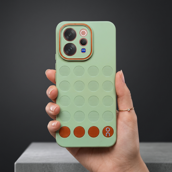 Stack Green (Brown circle) Silicone Case for Vivo V70
