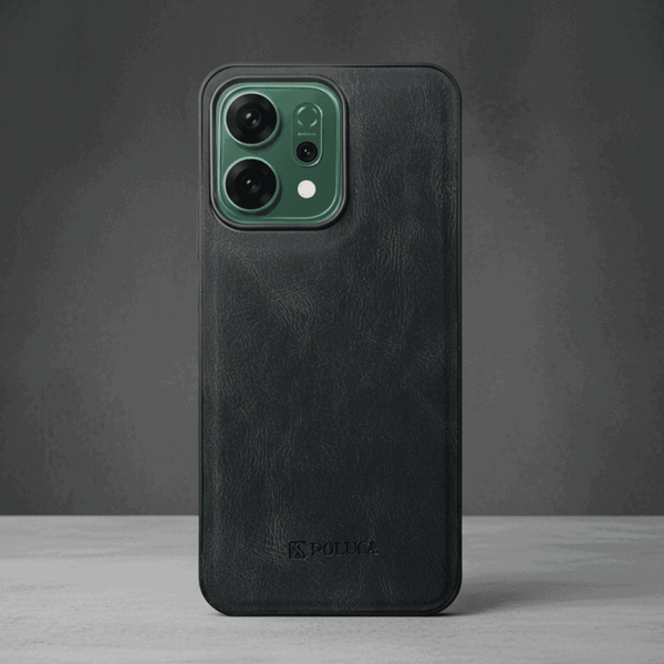 Black Standard Leather Case for Oppo Reno 14